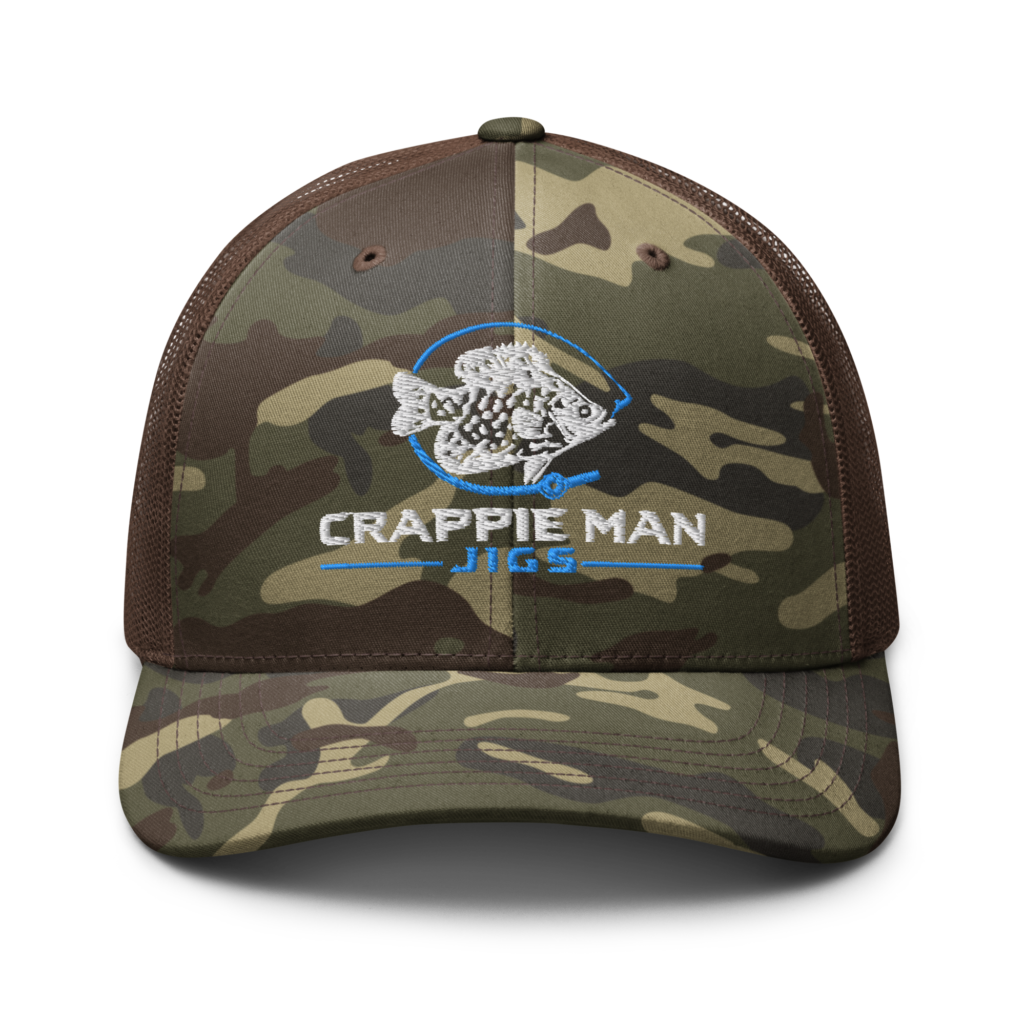 Crappie Man Jigs Camouflage trucker hat