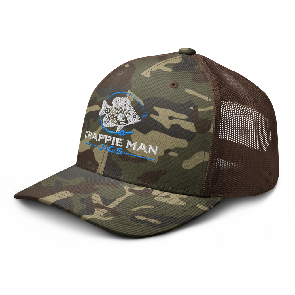 Crappie Man Jigs Camouflage trucker hat