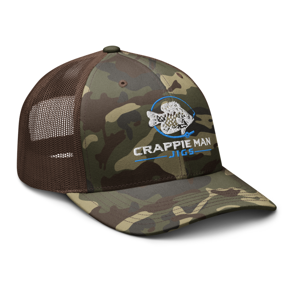 Crappie Man Jigs Camouflage trucker hat